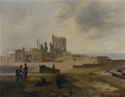 Tynemouth Priory keletről alkotó: John Wilson Carmichael