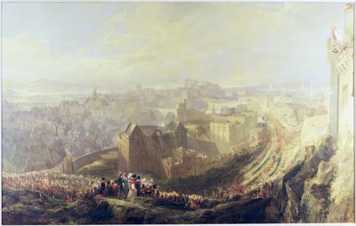 IV. György belépése Edinburghba a Carlton Hillről, 1822 alkotó: John Wilson Ewbank