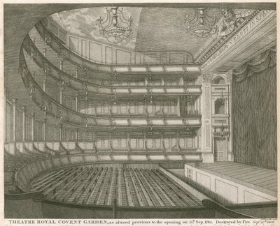 Theatre Royal, Covent Garden, London, az 1794. szeptember 15-i megnyitó előtt módosított formában alkotó: John Winston