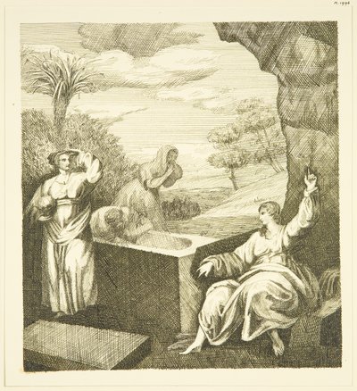 Hogarth oltárképe – Angyal a sírnál (toll és tinta papíron) alkotó: John Withers