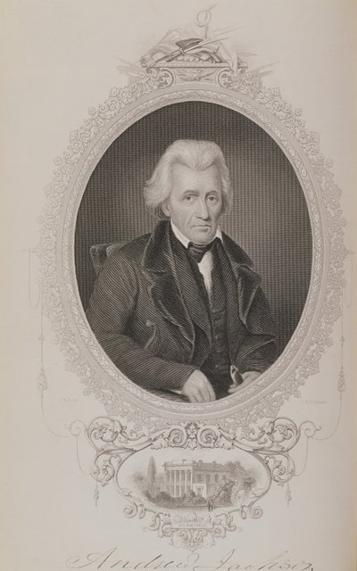 Andrew Jackson, Az Egyesült Államok története című kötetből. II, Charles Mackay, metszett W.J. Edwards alkotó: John Wood Dodge