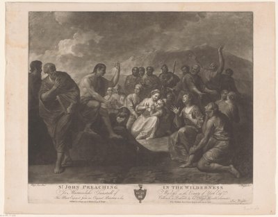 Johannes de Doper előrejelzése Szent János prédikál a vadonban (cím a tárgyon) alkotó: John Wright