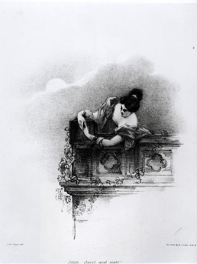Fanny Kemble (1809-93) Júliaként, Édes jó éjszakát, vésette Richard James Lane (1800-72) alkotó: John after Hayter