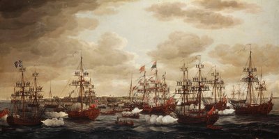 Charlotte hercegnő partraszállása Harwichban 1761-ben, 1762-ben alkotó: John the Elder Cleveley