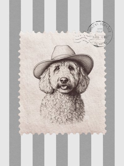Goldendoodle cowboy bélyeg alkotó: Jolly and Dash