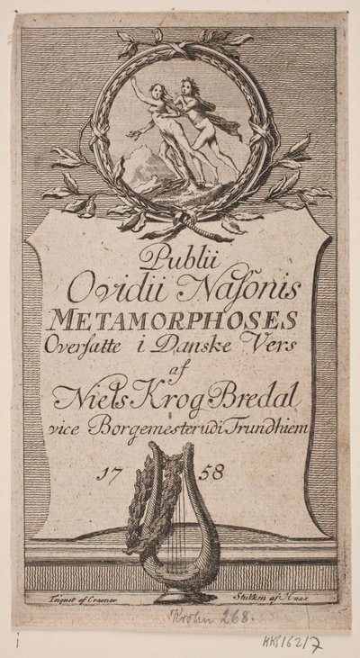 Titelblad "Ovidius népének metamorfózisai" alkotó: Jonas Haas
