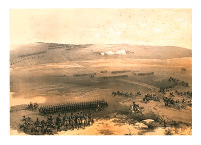 "A lovasság ügye Bulganak magaslatain – az első ágyú...1854", 1855. alkotó: Jonathan Needham