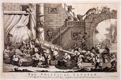 The Political Clyster, William Hogarth nyomtatványa, 1757 alkotó: Jonathan Swift