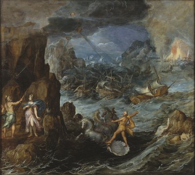 A görög flotta hajótörése a trójai hazaúton, 1585-90 körül alkotó: Joos or Josse de Momper