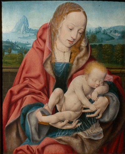 Szűz az alvó gyermekkel, kb. 1510-1520. alkotó: Joos van Cleve