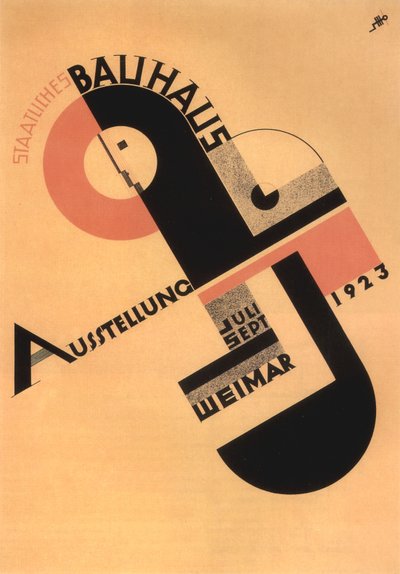 A Bauhaus kiállítás reklámozása Weimarban alkotó: Joost Schmidt