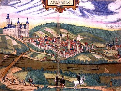 Arnsberg térképe, Georg Braun (1541-1622) és Frans Hogenberg (1535-90) 