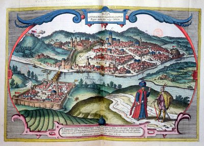 Budapest a török hódoltság idején, Georg Braun (1541-1622) Le Theater du Monde című művéből, Jan Jansson, Amszterdam, 1657 alkotó: Joris Hoefnagel
