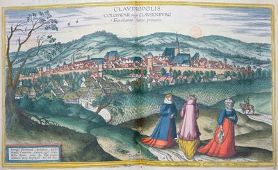 Claudiopolis térképe, Georg Braun (1541-1622) és Frans Hogenberg (1535-90) „Civitates Orbis Terrarum” című művéből, Brüsszel, 1574 alkotó: Joris Hoefnagel