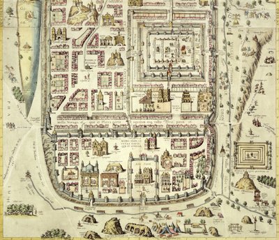 Jeruzsálem és a környező terület térképe, Georg Braum (1541-1622) és Frans Hogenberg (1535-90) 1572-1617 körüli „Civitates Orbis Terrarum” című művéből (lásd: 138905) alkotó: Joris Hoefnagel