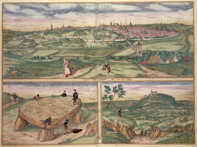 Poitiers térképe, Georg Braun (1541-1622) és Frans Hogenberg (1535-90) „Civitates Orbis Terrarum” című művéből, 1561 alkotó: Joris Hoefnagel