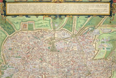 Róma térképe, Georg Braun (1541-1622) és Frans Hogenberg (1535-90) „Civitates Orbis Terrarum” című művéből, 1572-1617 körül (lásd: 138961) alkotó: Joris Hoefnagel