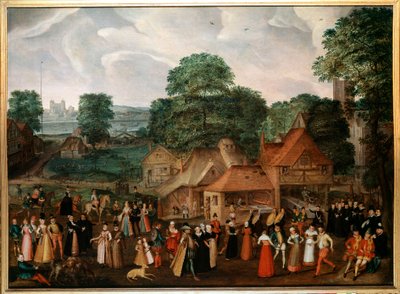 Lakodalom Berdmondseyben Georges Hoefnagel festménye (1542-1601) (ec.engl.) 1600 Magángyűjtemény alkotó: Joris Hoefnagel