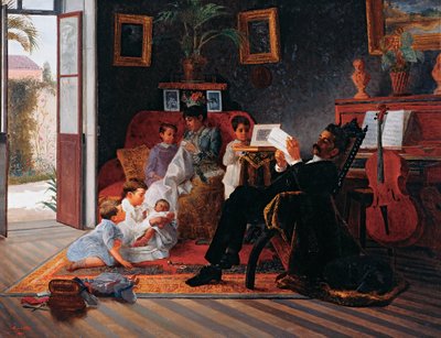 Adolfo Pinto családjának jelenete alkotó: José Ferraz de Almeida Júnior