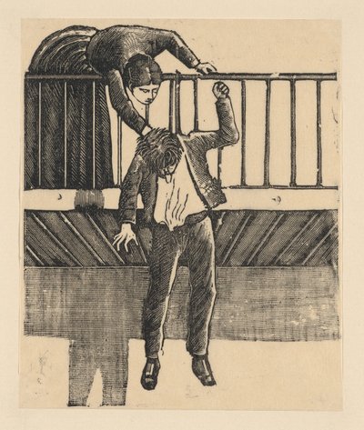 Egy nő felfedez egy férfit, aki öngyilkos lett úgy, hogy felakasztotta magát egy balra..., kb. 1900-1910. alkotó: José Guadalupe Posada