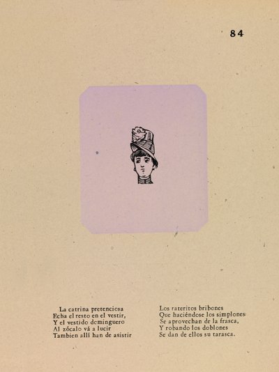 Nagyképű kokettánsnő alkotó: José Guadalupe Posada