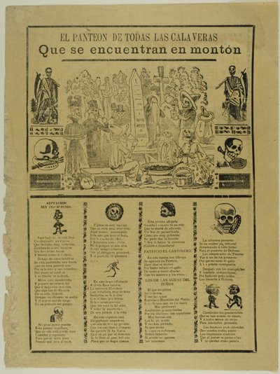 Az összes Calavera mauzóleuma, amelyek egy kupacban találhatók alkotó: José Guadalupe Posada