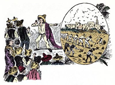 A mexikói forradalom (1910-1920): a Valle Nacional egyik munkásának kemény munkájának története, 1908 körül – Jose Guadalupe Posada (1852-1913) xilográfia alkotó: José Guadalupe Posada