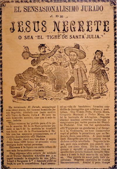 Jesús Black nagyon szenzációs cselekménye, a Santa Julia tigrise alkotó: José Guadalupe Posada