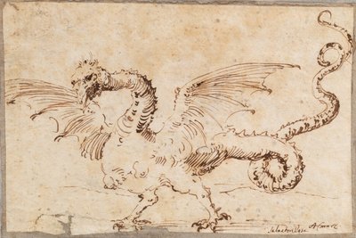 Tanulmány egy sárkányról, 1620-as évek. alkotó: José Ribera de