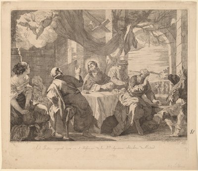 Vacsora Emmausban alkotó: José del Castillo, after Mateo Cerezo the younger