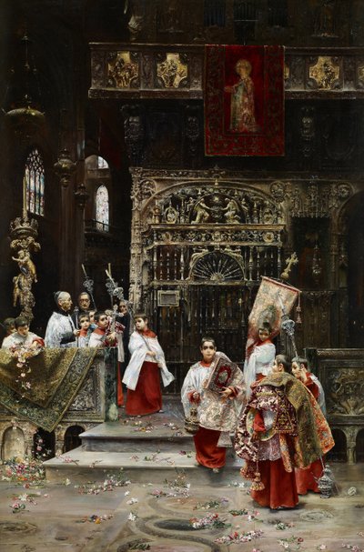 Choir Boys - Gallegos y Arnosa, Jose (1859-1917) - kb. 1886-1890 - Olaj, vászon - 91,4x62,2 - Museo Carmen Thyssen, Malaga alkotó: Jose Gallegos Arnosa