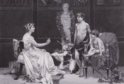 Cornelia, a Gracchi anyja (litho) alkotó: Jose Garnelo y Alda