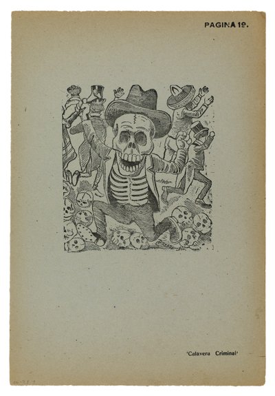 Calavera bűnöző alkotó: José Guadalupe Posada