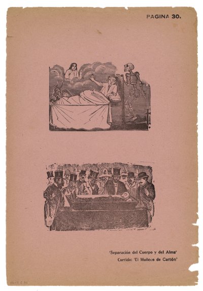 Test és lélek szétválasztása (metszet) alkotó: José Guadalupe Posada