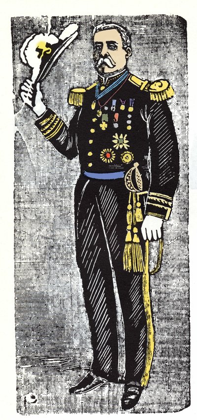 A mexikói forradalom (1910-1920): Porfirio Diaz (1828-1915), a Mexikói Köztársaság elnöke. Jose Guadalupe Inn (1852-1913) xilográfiája. alkotó: José Guadalupe Posada
