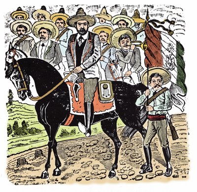 A mexikói forradalom (1910-1920): Francisco Indalecio Madero (1873-1913) mexikói forradalmár portréja. Jose Guadalupe Inn (1852-1913) xilográfiája. alkotó: José Guadalupe Posada