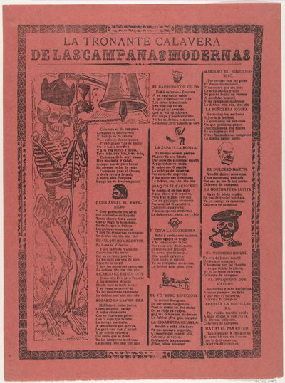 Das donnernde Skelett der modernen Glocken alkotó: José Guadalupe Posada