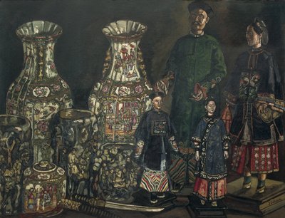GUTIERREZ SOLANA, Jose (1886-1945). Kínaiak és vázák. 1927. Expresszionizmus. Olaj, vászon. Magántulajdon. alkotó: Jose Gutierrez Solana