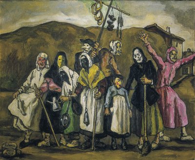 GUTIERREZ SOLANA, Jose (1886-1945). Jelmezbál. 1938. Expresszionizmus. Olaj, vászon. Magántulajdon. alkotó: Jose Gutierrez Solana