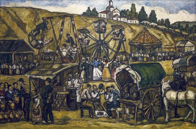 GUTIERREZ SOLANA, Jose (1886-1945). Ünnep a madridi San Isidro réten (Ünnep a madridi San Isidoro réten). 1933. Olaj, vászon. Magántulajdon. alkotó: Jose Gutierrez Solana