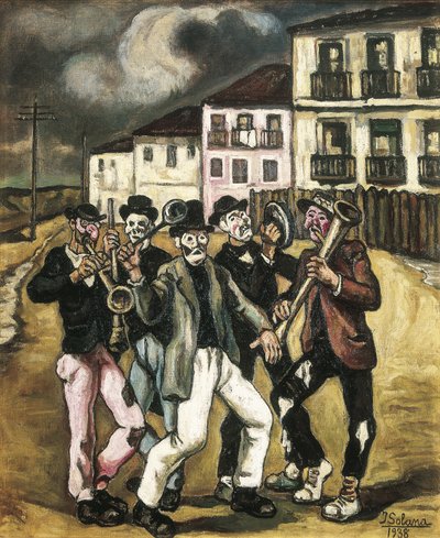 GUTIERREZ SOLANA, Jose (1886-1945). Mascaras vinateras (Borkereskedők szempillaspiráljai). 1944-1945. Olaj, vászon. Magántulajdon. alkotó: Jose Gutierrez Solana