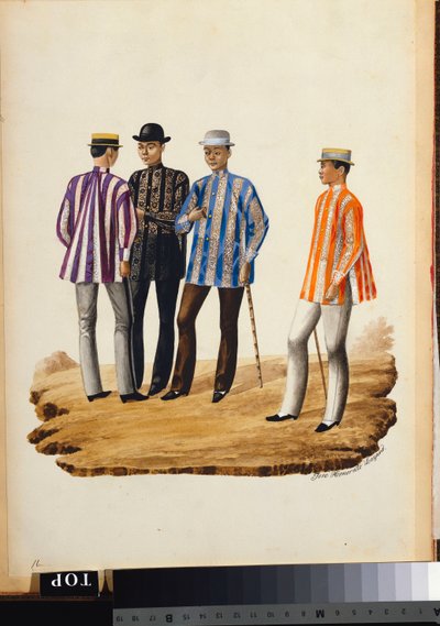 Manila és környéke: Mestizos Going to the Fiesta (akvarell testfestékkel) alkotó: Jose Honorato Lozano
