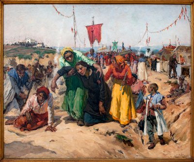 Az ígéretek; Jose Malhoa (1855-1933) festménye, Olaj a fára alkotó: José Malhoa