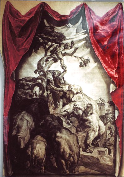 Seventh Voyage: The Elephants Capturing Szindbádot alkotó: Jose Maria Sert y Badia