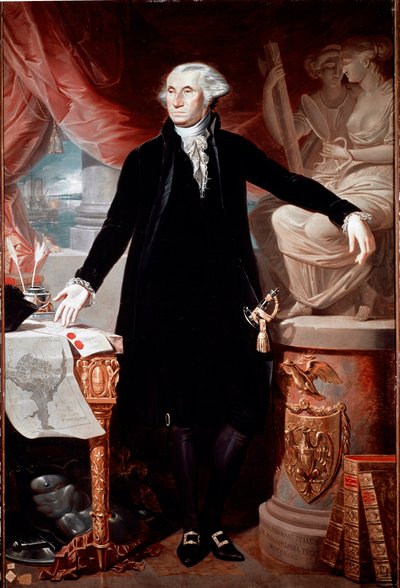 George Washington (1732-1799) amerikai elnök portréja Giuseppe Perovani (1765-1835) festménye Madrid, Academia de San Fernando alkotó: José Perovani