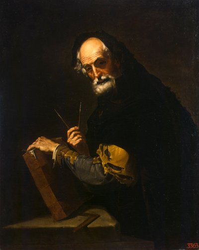 Filozófus könyvvel, iránytűvel és goniométerrel, 1630 alkotó: Jusepe de Ribera