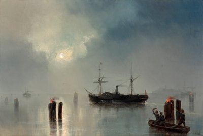 Éjszakai vezetés a lagúnában alkotó: Josef Carl Berthold Püttner