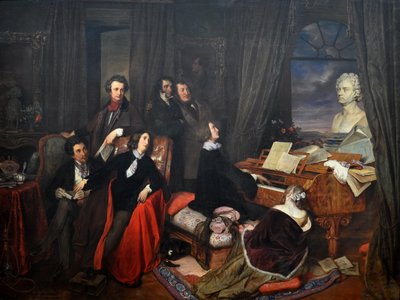 Liszt Ferenc fantáziál a zongoránál, 1840 alkotó: Josef Danhauser