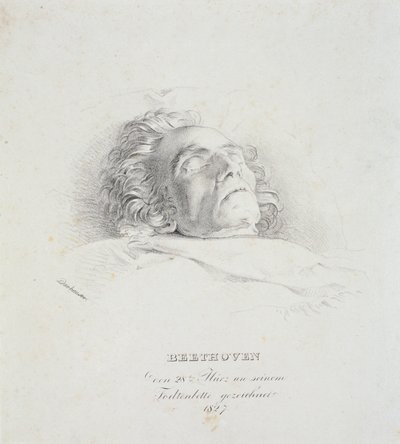 Ludwig van Beethoven (1770-1827) a halálos ágyán, 1827. március 28. alkotó: Josef Danhauser