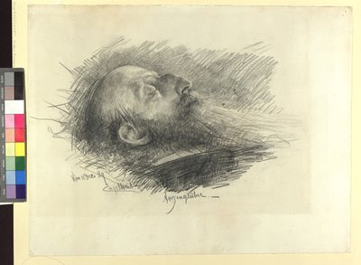 Ludwig Anzengruber a halálos ágyán alkotó: Josef Engelhart